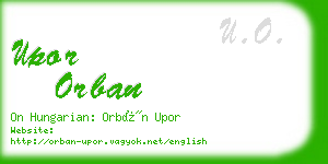 upor orban business card